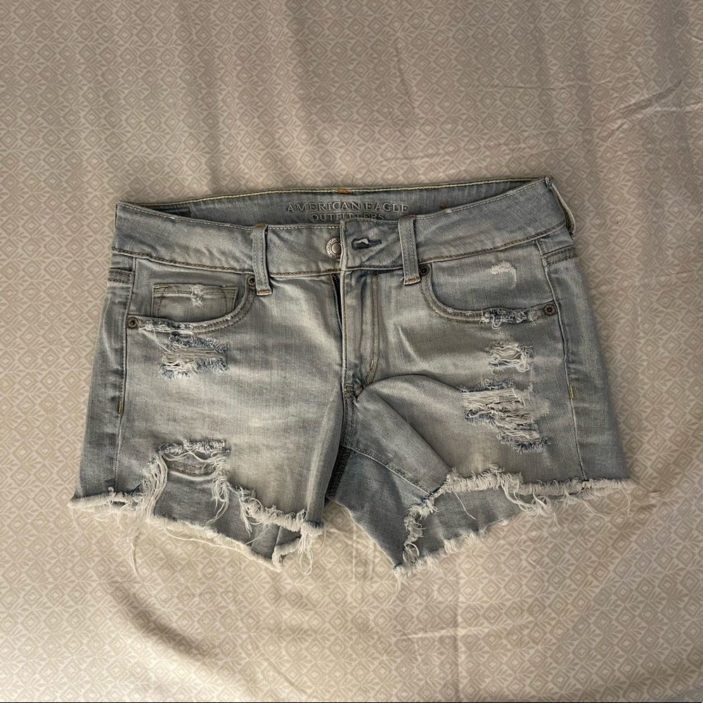 American Eagle Midi Denim Stretch Shorts